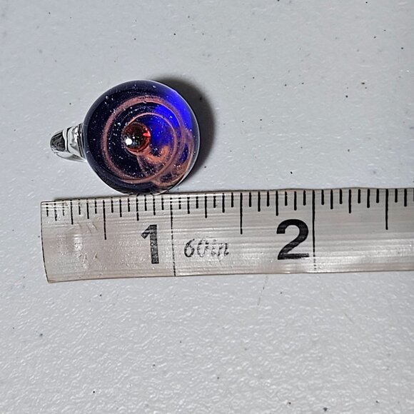 Galaxy Themed Glass Pendant Cosmic Swirl Design Statement DIY Jewelry Art Deco - Picture 4 of 4